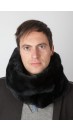 Black rex rabbit fur neck warmer